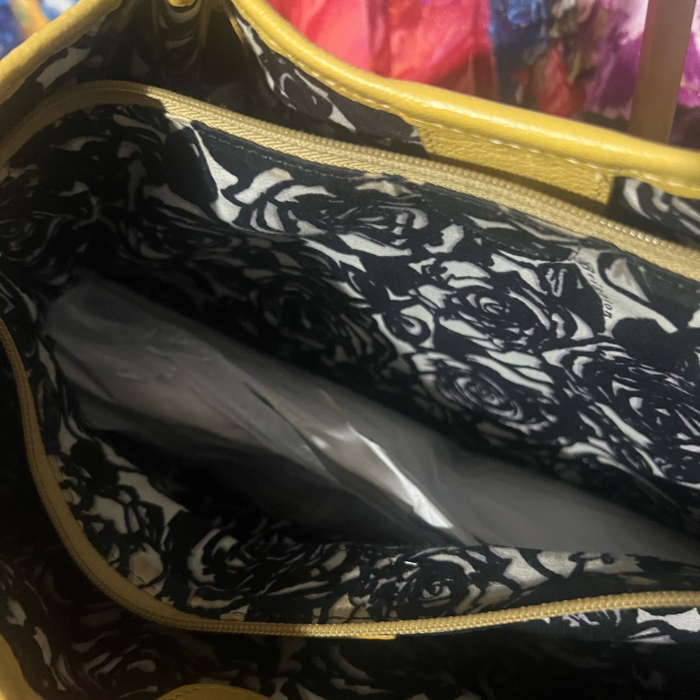 Brighton Floral Embroidered Leather Shoulder Bag in Yellow - Picture 3 of 5